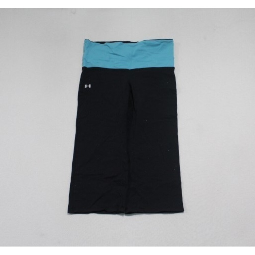 Under Armour Leggings Women Medium Black Blue Excellent Heatgear Capri Skinny